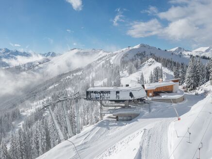 Die Sonnkogelbahn in einer schneebedeckten Berglandschaft. | © Schmittenhöhebahn AG