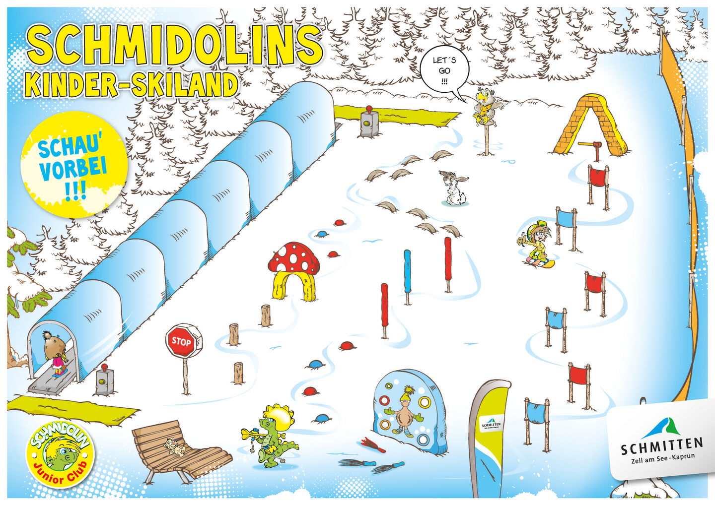 Karte vom Schmidolins Kinderland: Buntes Skigelände für Kinder. | © Schmittenhöhebahn AG