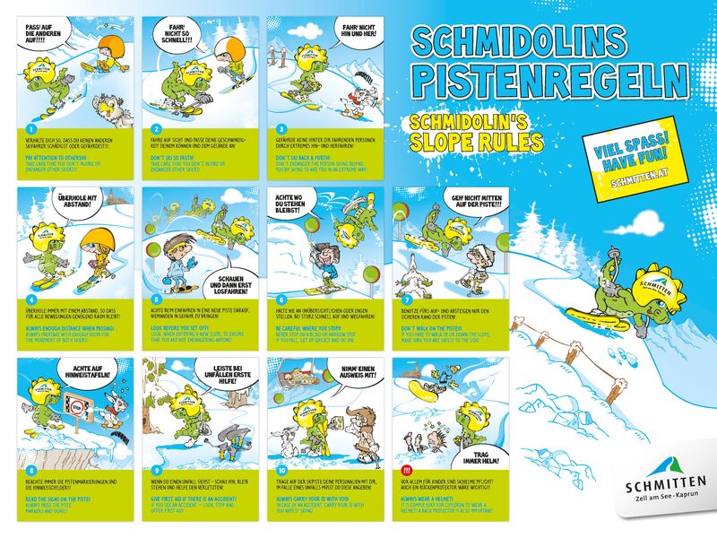 Tafel Pistenregeln | © Schmittenhöhebahn AG Tafel Pistenregeln | © Schmittenhöhebahn AG