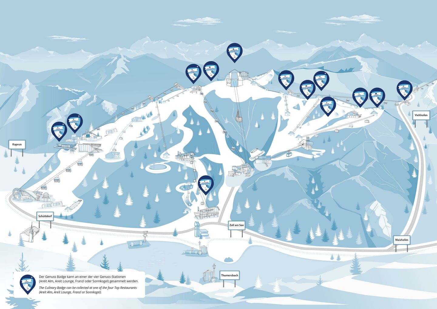 Karte zu den Badges des ersten digitalen Ski-Opening | © Schmittenhöhen AG