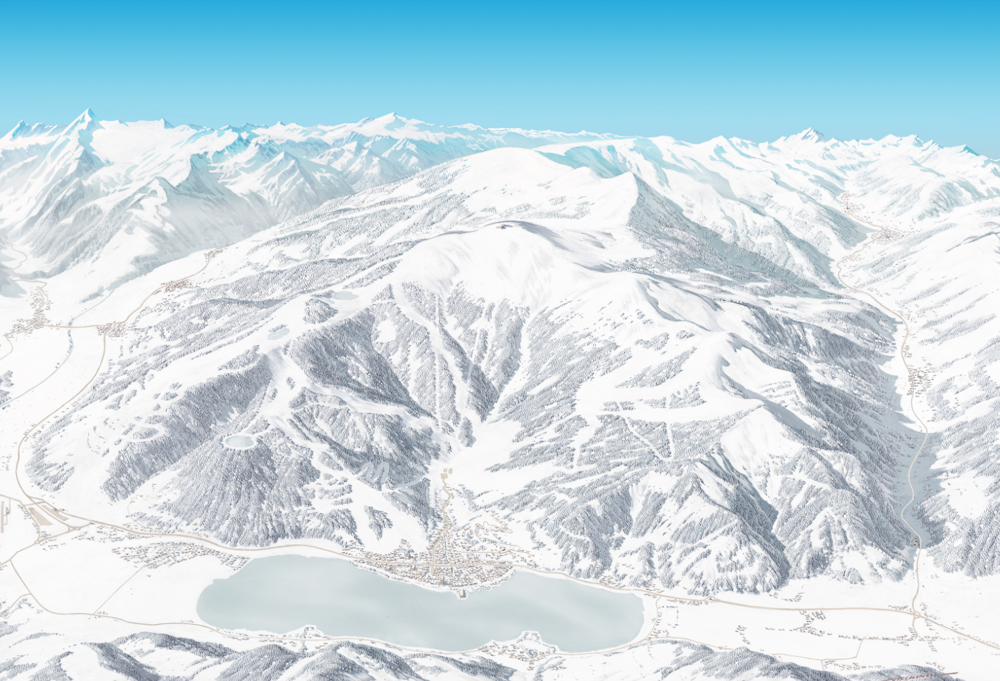 Winter panorama with all webcams | © Schmittenhöhen AG